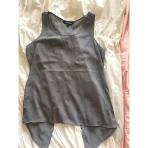 Express grey rhinestone tank top